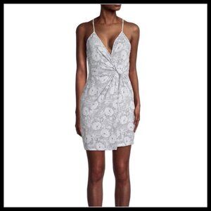 BCBGeneration Floral-Print Twist-Front Slip Dress